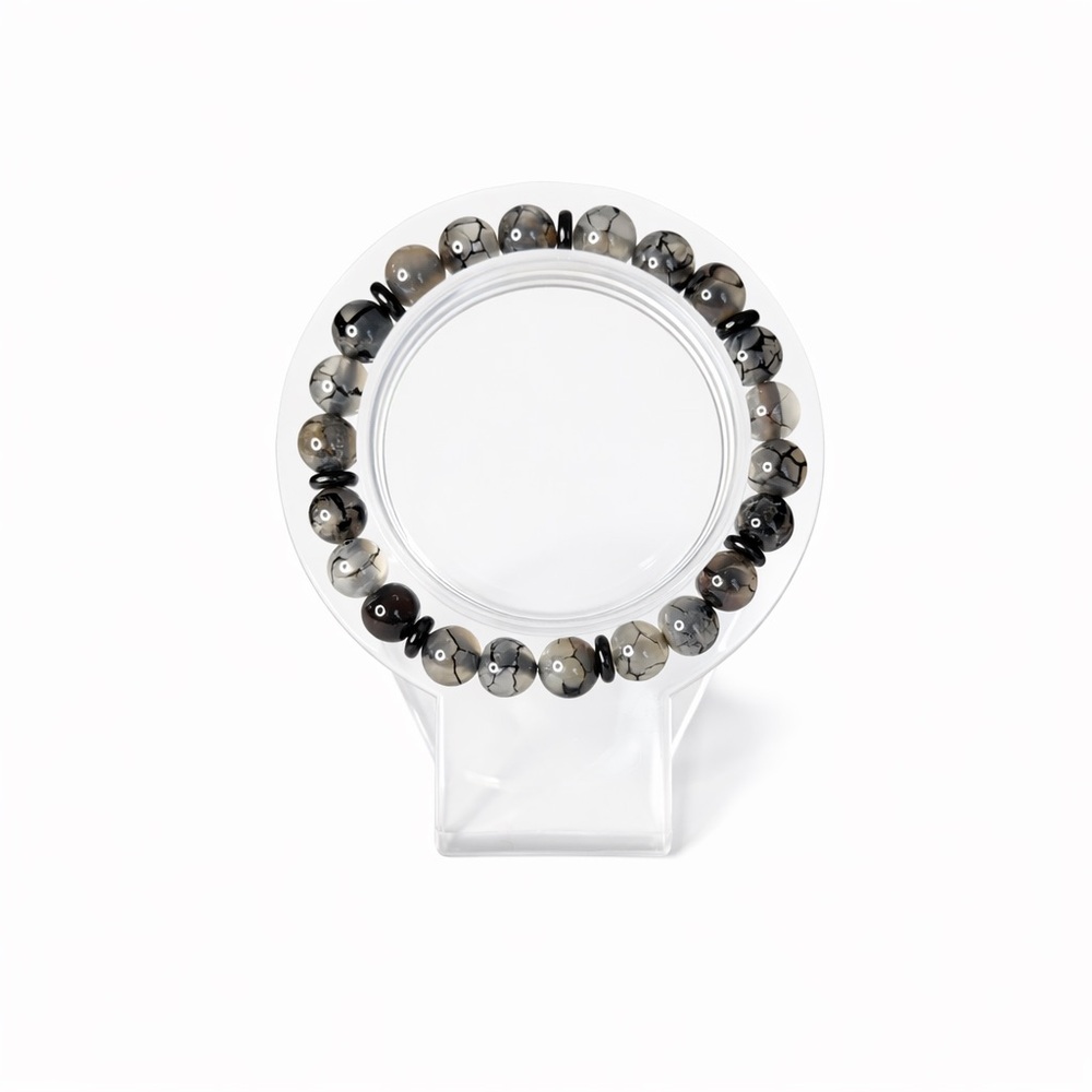 8mm Dragon’s Vein Agate Bracelet